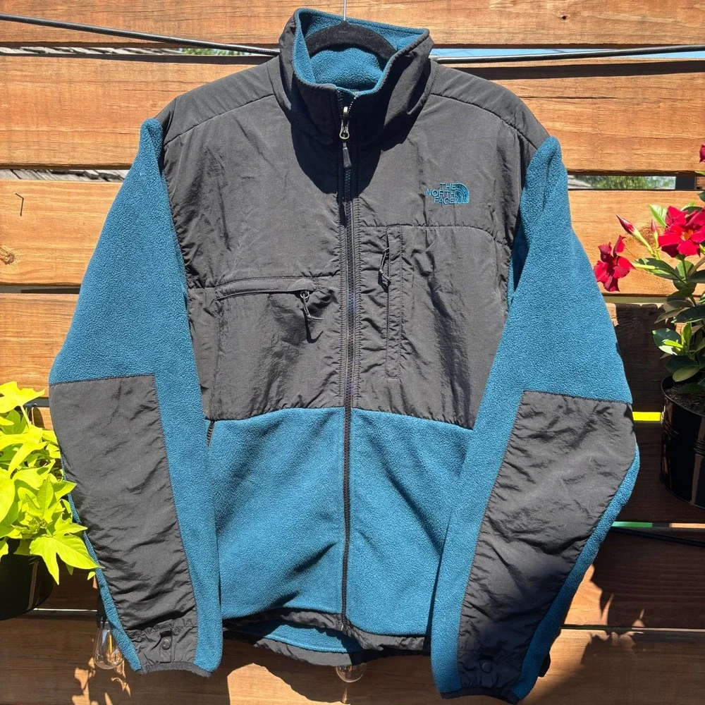 The North Face Denali Fleece Jacket Mens L Blue Black Used Full Zip Outdoor